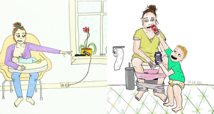 Норвешка уметница создава смешни и брутално искрени цртежи за родителството – Секој родител ќе се пронајде