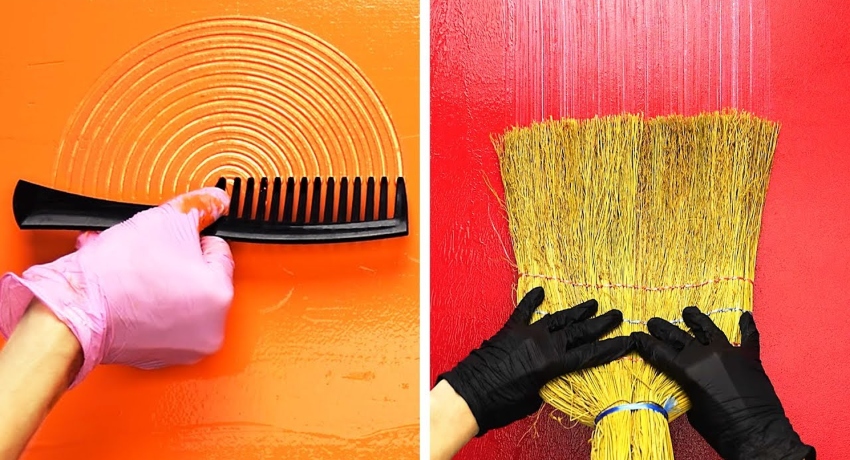 23 извонредни и практични идеи како уникатно да ги бојадисате ѕидовите користејќи обични предмети