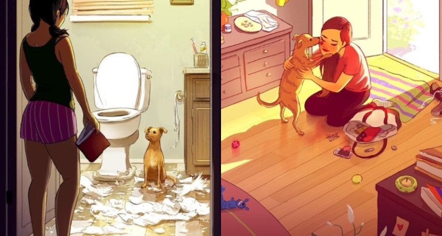 15 уникатни илустрации кои докажуваат колку е прекрасен животот со куче