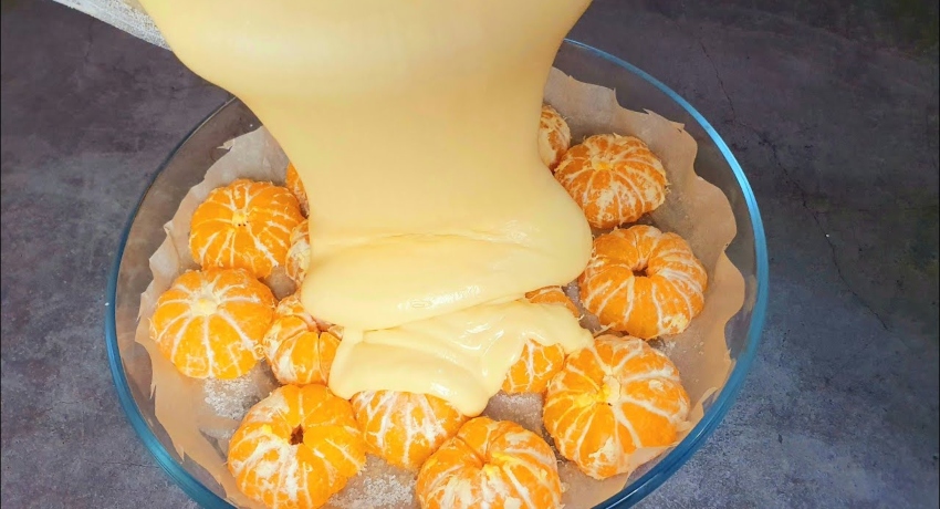 Колач со мандарини – „Ги полевам со 4 јајца и млеко и за 5 минути добивам сочна фантазија!“